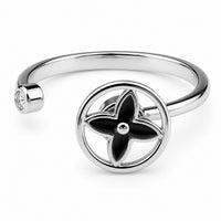 Spinner Ring Rotatable Adjustable Anxiety Fidget Ring Clover Flower Motif 1533