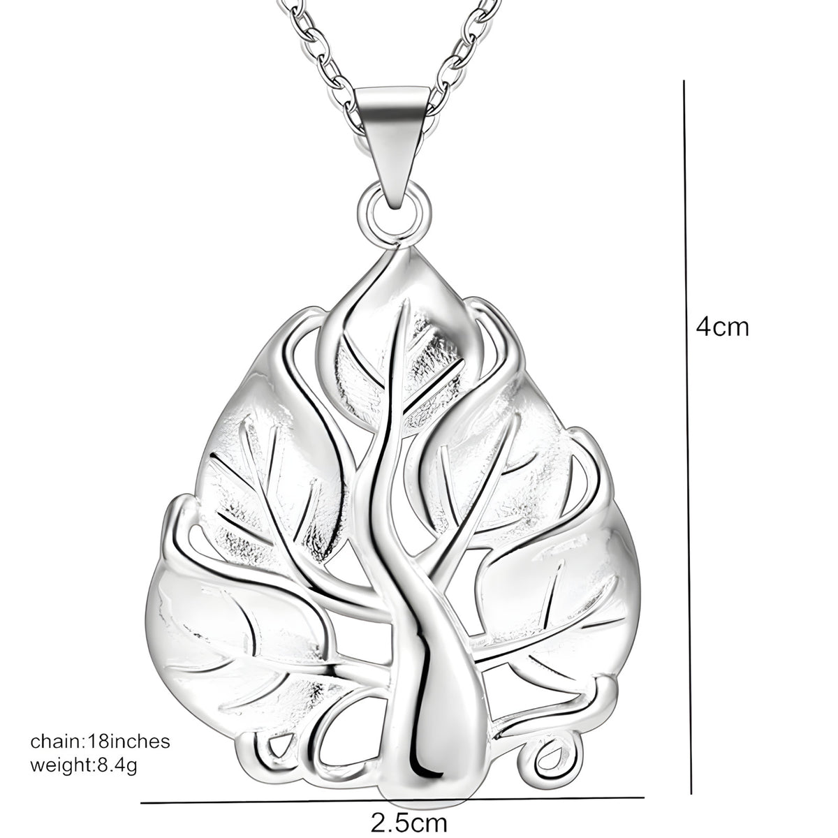 Luxury Style Tree of Life Pendant Necklace for Women, 18 Inch Link Chain 1872