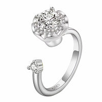 Floral Halo Spinner Ring Rotatable Adjustable Open Band Spinning Fidget 1570