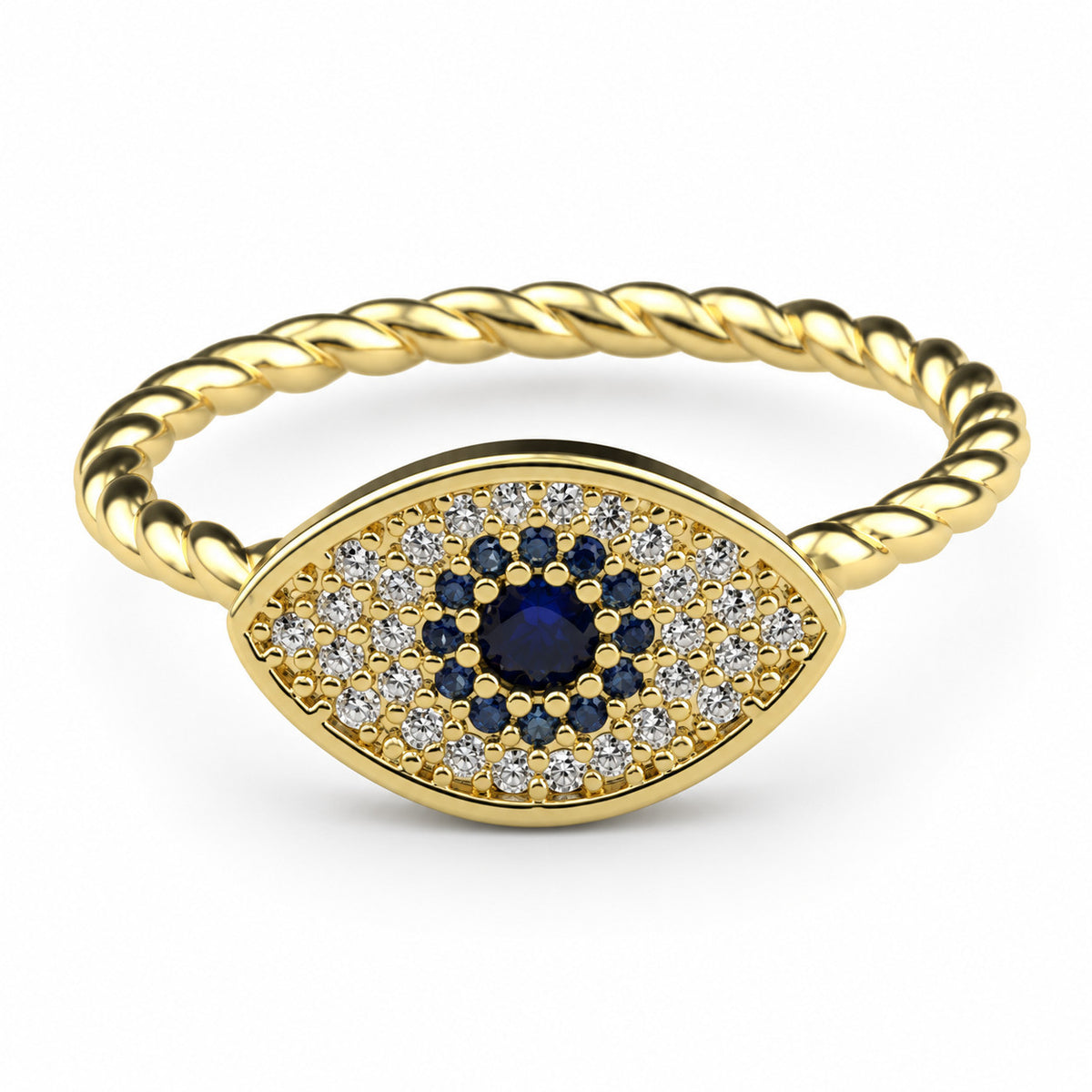 Rotatable Evil Eye Spinner Ring Zircon Adjustable Fidget Band Anxiety Stres 1529