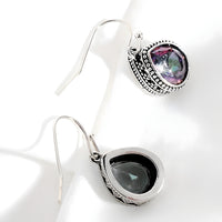 Bohemian Retro Dangle Earrings Women, Copper Alloy Cubic Zirconia Teardrop 551