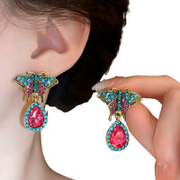 18K Gold Plated Butterfly Earrings Women – Elegant Zinc Alloy Drop Earrings 759