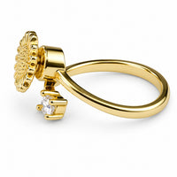Sunflower Spinner Ring Rotatable Adjustable Open Ring Spinning Fidget Ring 1543