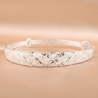 Unified Jewellery Engraved Floral Wide Bangle Adjustable Bracelet Women 1863