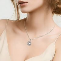 Celtic Crescent Moon Sun Pendant Necklace for Women – Copper Alloy Moon 1094