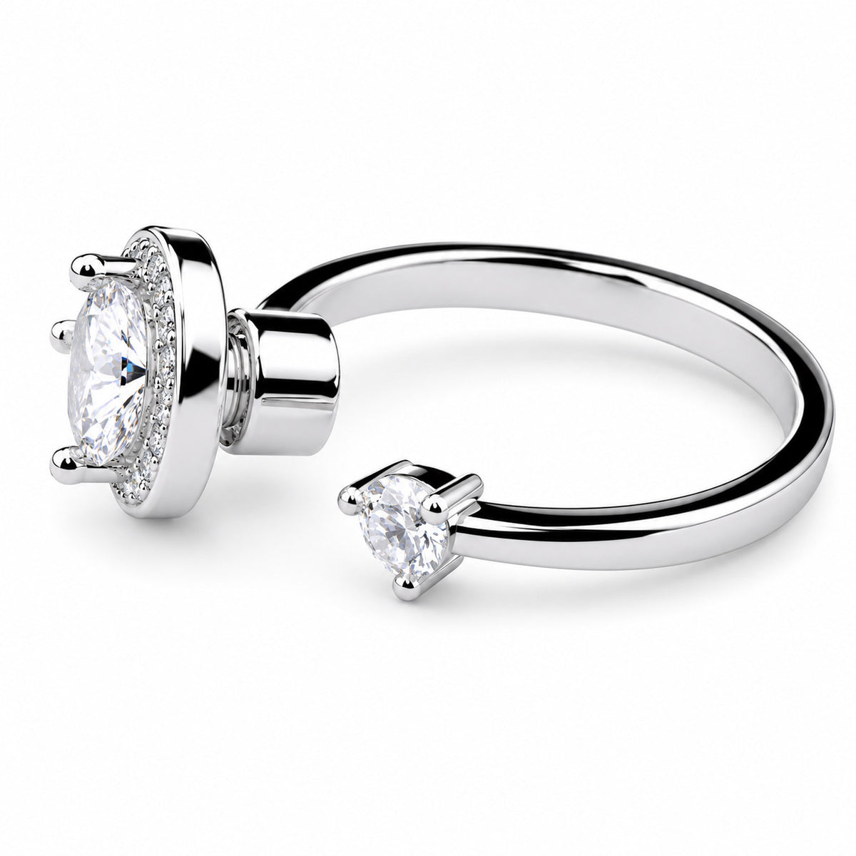 Heart Halo Spinner Ring Adjustable Open Ring Rotating Fidget Ring Anxiety 1546
