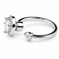 Heart Halo Spinner Ring Adjustable Open Ring Rotating Fidget Ring Anxiety 1546