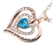 Women’s Heart Necklace Gold Plated Zinc Alloy Double-Layer Heart Pendant B292