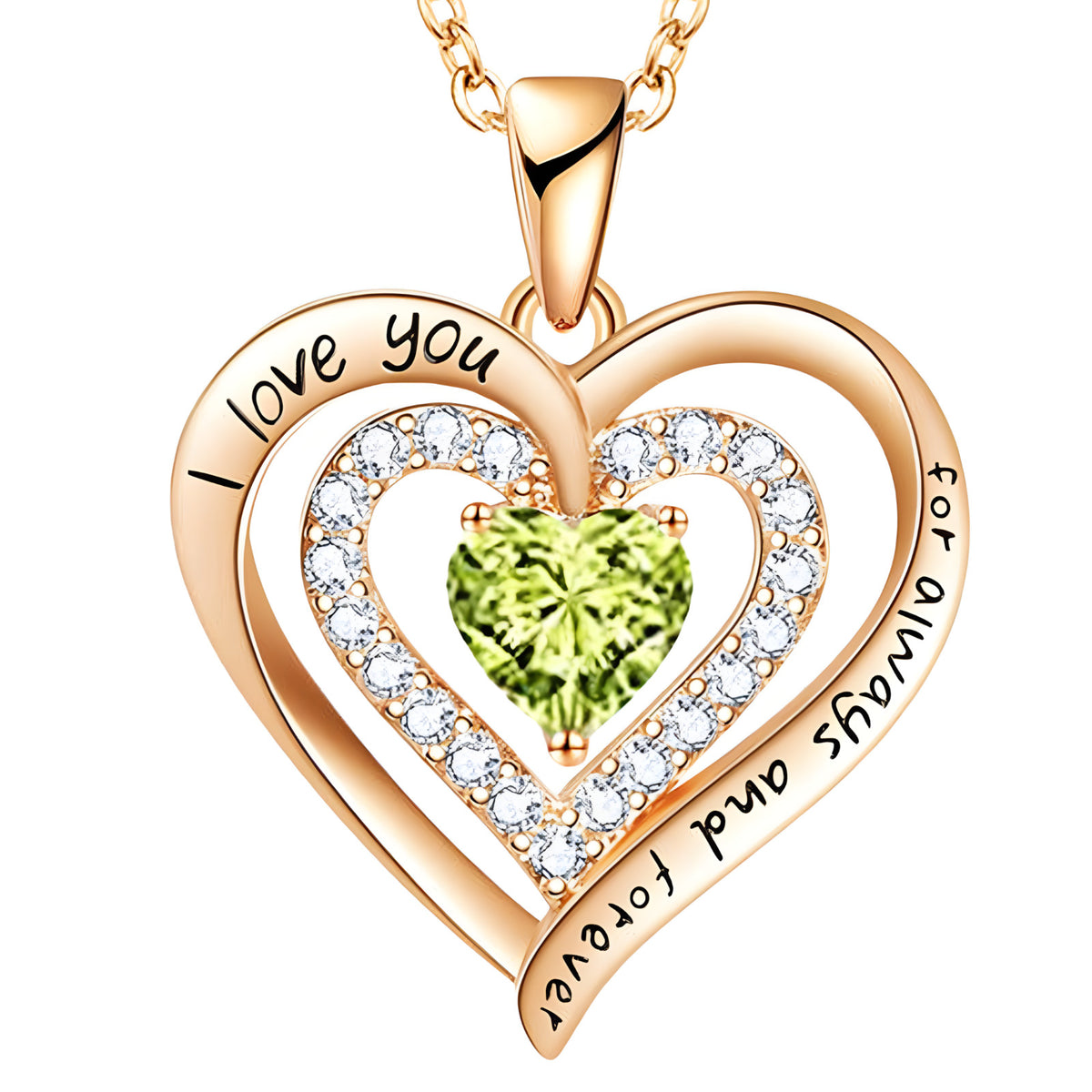 Heart Pendant Necklace Women Gold Plated Zinc Alloy Double Heart Necklace B297