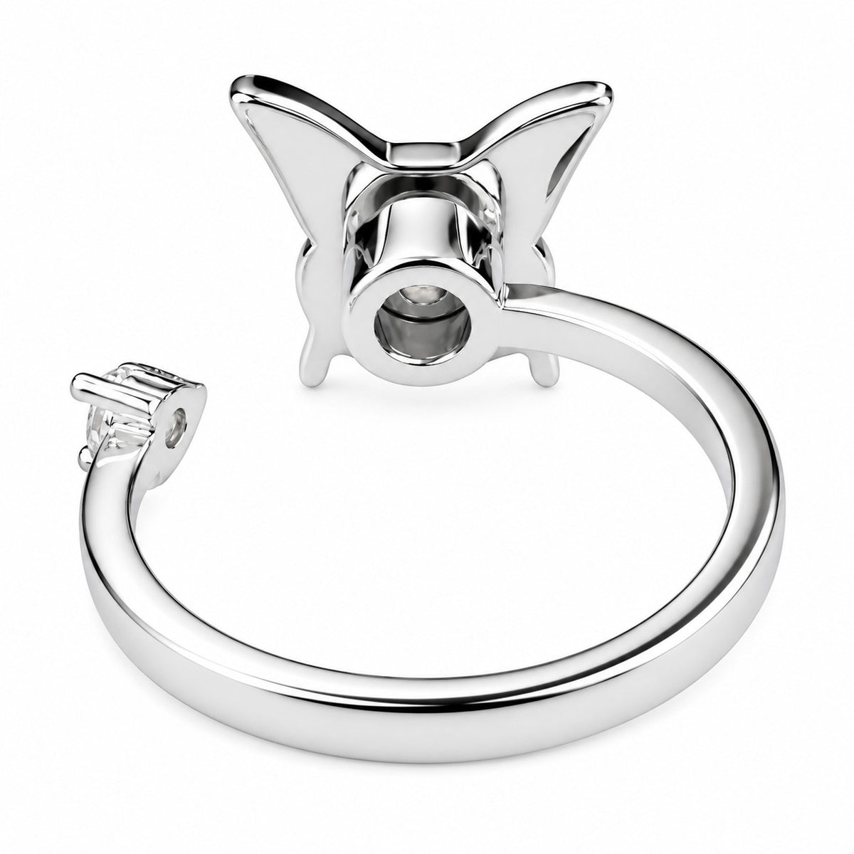 Rotatable Spin Ring Pink Butterfly Spinner Ring Adjustable Open Band Spin 1571