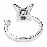 Rotatable Spin Ring Pink Butterfly Spinner Ring Adjustable Open Band Spin 1571