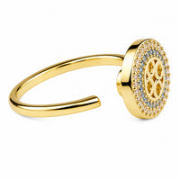 Adjustable Evil Eye Ring Open Band Circle Halo Ring Blue And Clear Stone 1577