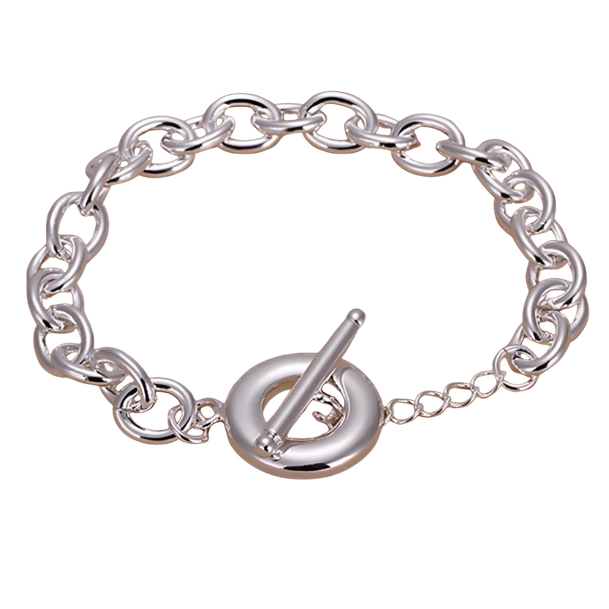 Unified Jewellery 925 Premium Chunky Round Link Bracelet Toggle Clasp 20cm 1860