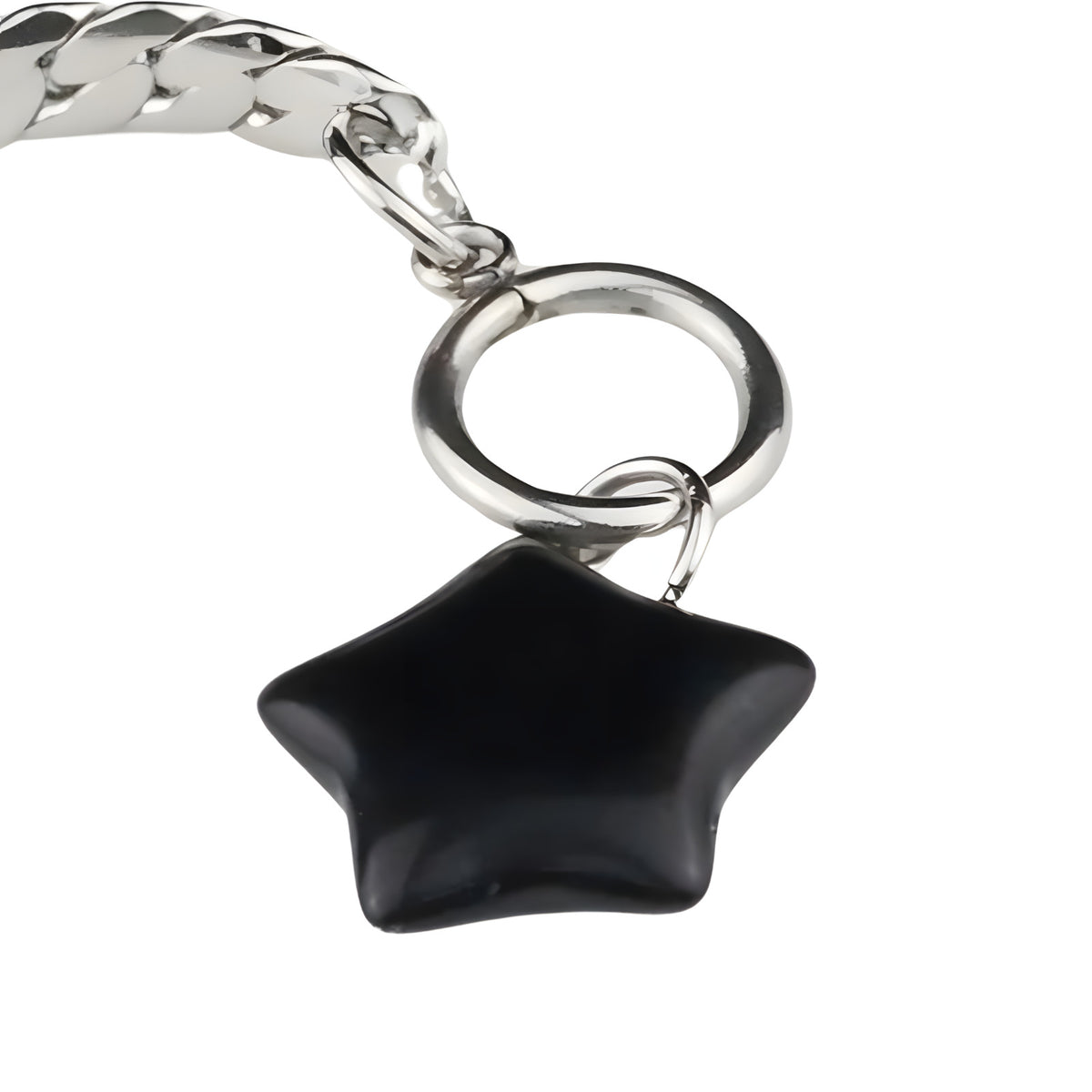 Black Star Pendant Necklace 40cm Cuban Chain Toggle Clasp Gothic Streetwear 1327
