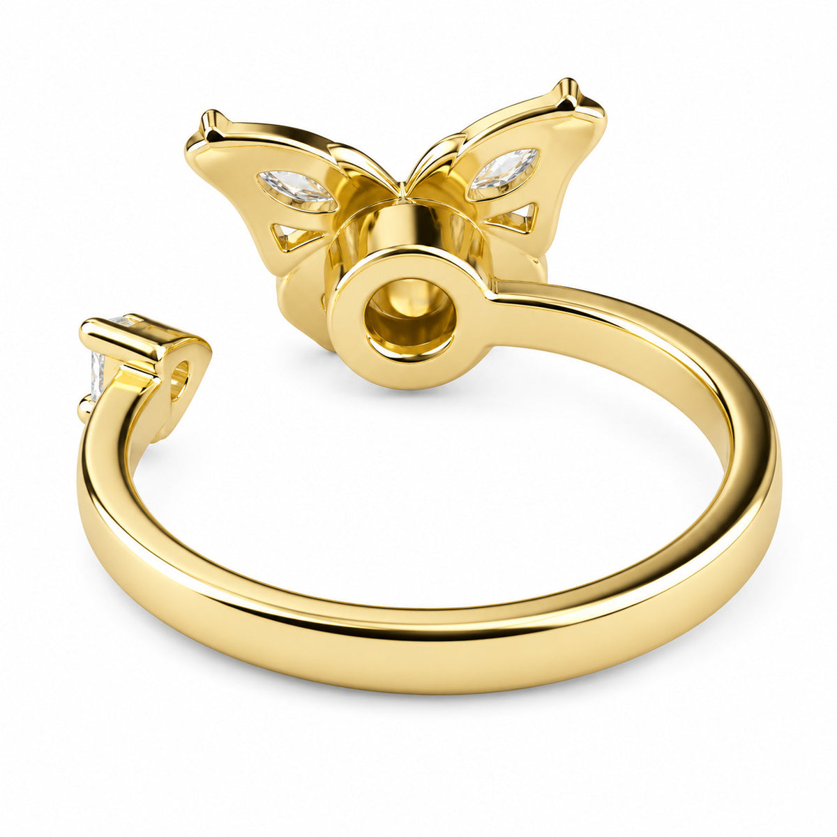 Butterfly Spinner Ring Adjustable Open Band Spinning Rotating Fidget Ring 1548