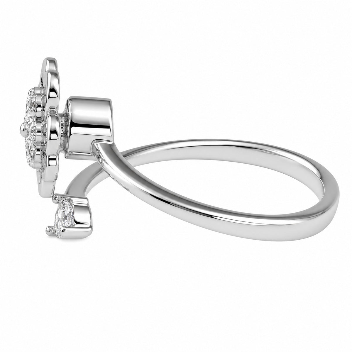 Rotatable Clover Spinner Ring Adjustable Fidget Ring for Anxiety Open Wrap 1575