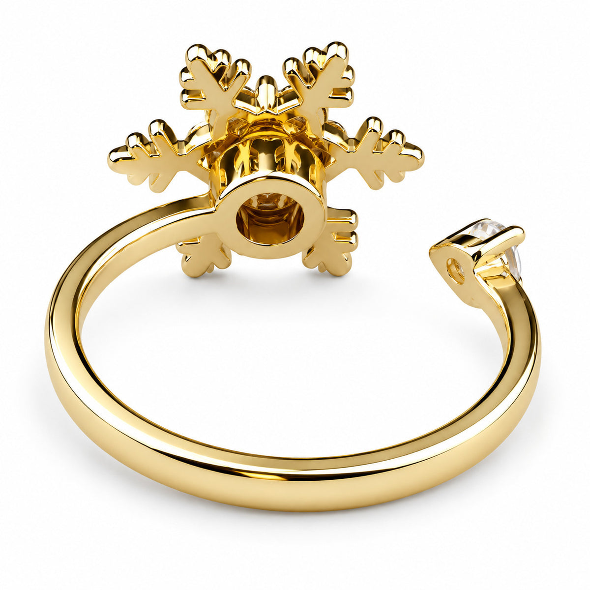 Snowflake Ring Adjustable Open Spinner Ring Rotating Fidget Ring For Anxiet 1555