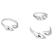 Adjustable Dolphin Ring For Women, Silver Colour Open Ring, Ocean Animal B345