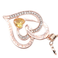 18K Gold Plated Heart Shaped Pendant Necklace Women Zinc Alloy Romantic B312