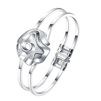 Unified Jewellery Abstract Rose Double Band Hinged Cuff Bracelet Women 1864