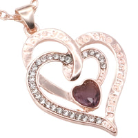 18K Gold Plated Heart Necklace For Women Zinc Alloy Material With Red Princ B302