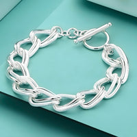 Unified Jewellery 925 Premium Chunky Oval Link Bracelet Toggle Clasp 20cm 1859