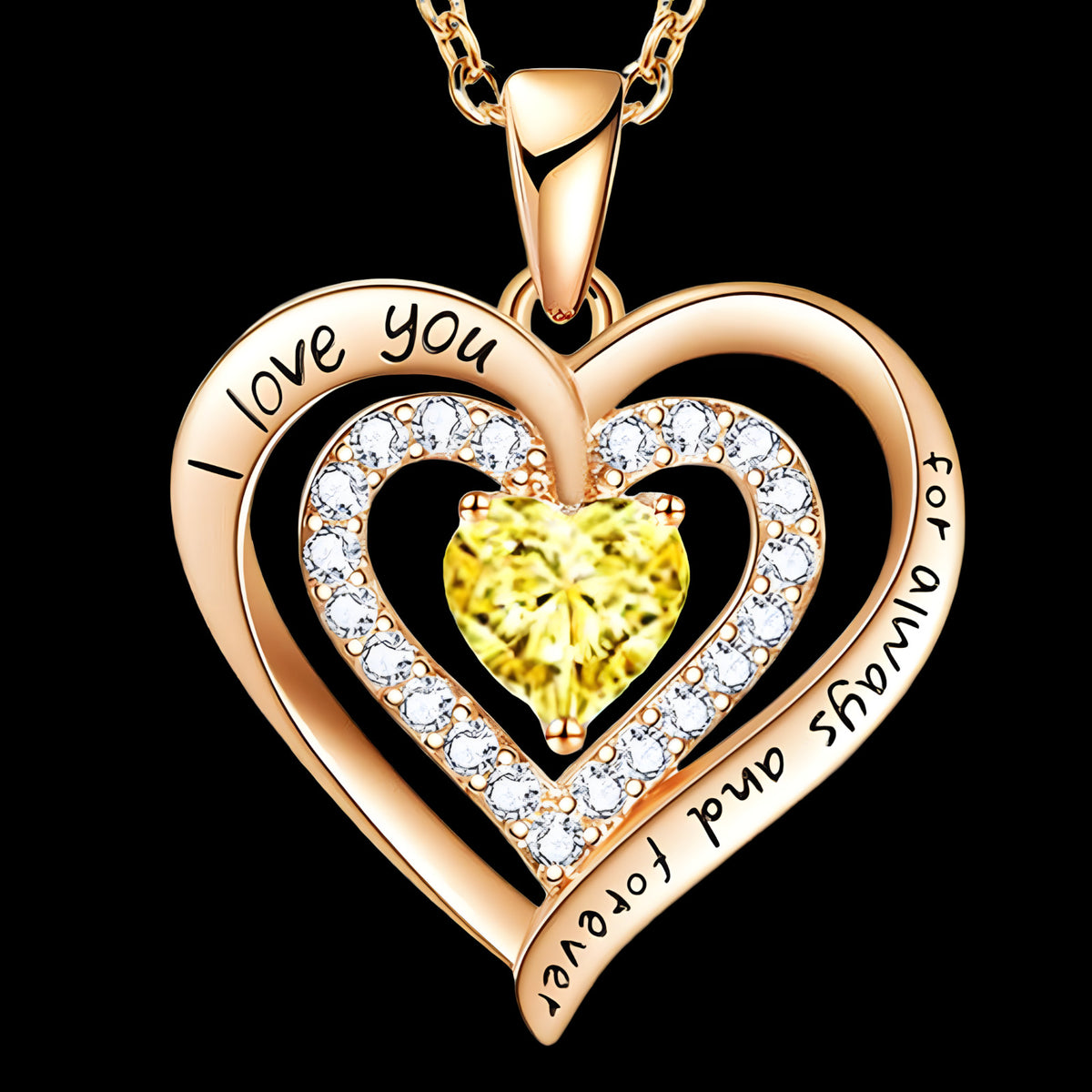 Women’s Heart Locket Pendant Necklace – Zinc Alloy Base, Dual Gold Plated B300