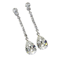 Luxury Women Long Hanging Earring with AAA Pear Cubic Zircon Simple Elegant 1858