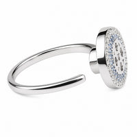 Adjustable Evil Eye Ring Open Circle Halo Ring Blue And Clear Stone Stateme 1578
