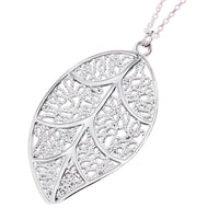 Unified Jewellery Premium Filigree Leaf Pendant Necklace 45cm 1852
