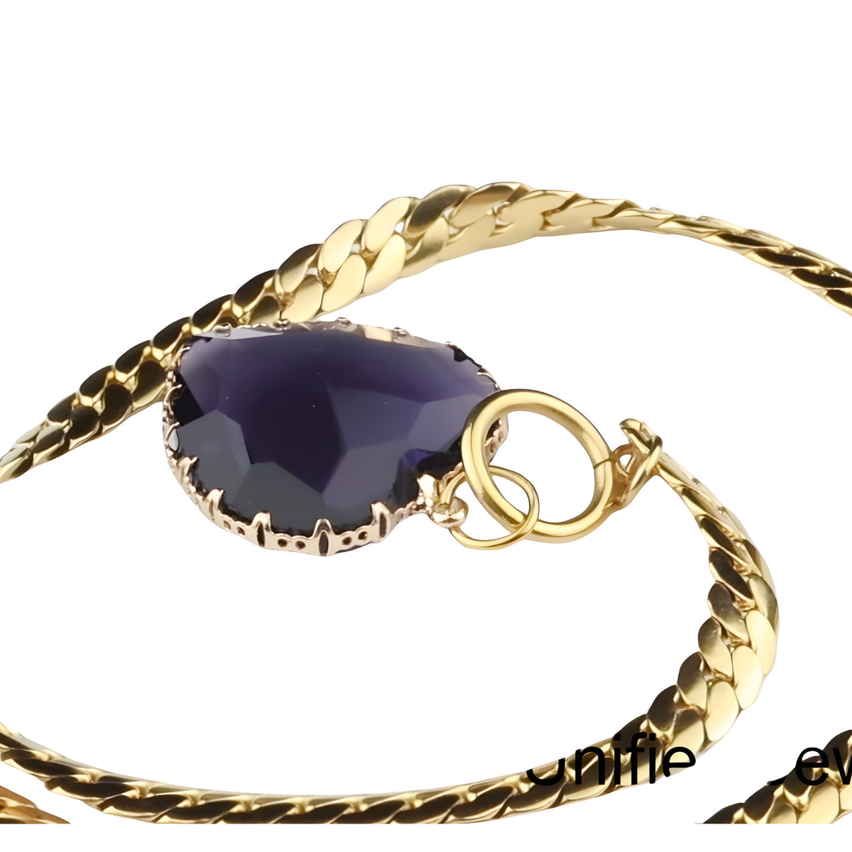 Purple Heart Pendant Necklace 40cm Statement Toggle Chain Clavicle Collar  1330