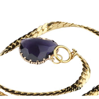 Purple Heart Pendant Necklace 40cm Statement Toggle Chain Clavicle Collar  1330
