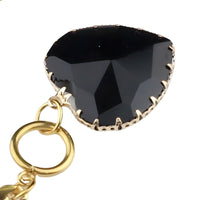 Black Heart Pendant Necklace Bold Toggle Chain Statement Collar Necklace 1329