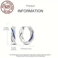 925 Sterling Silver Colored Zirconium Stars Hoop Earrings For Women Jewelry 539