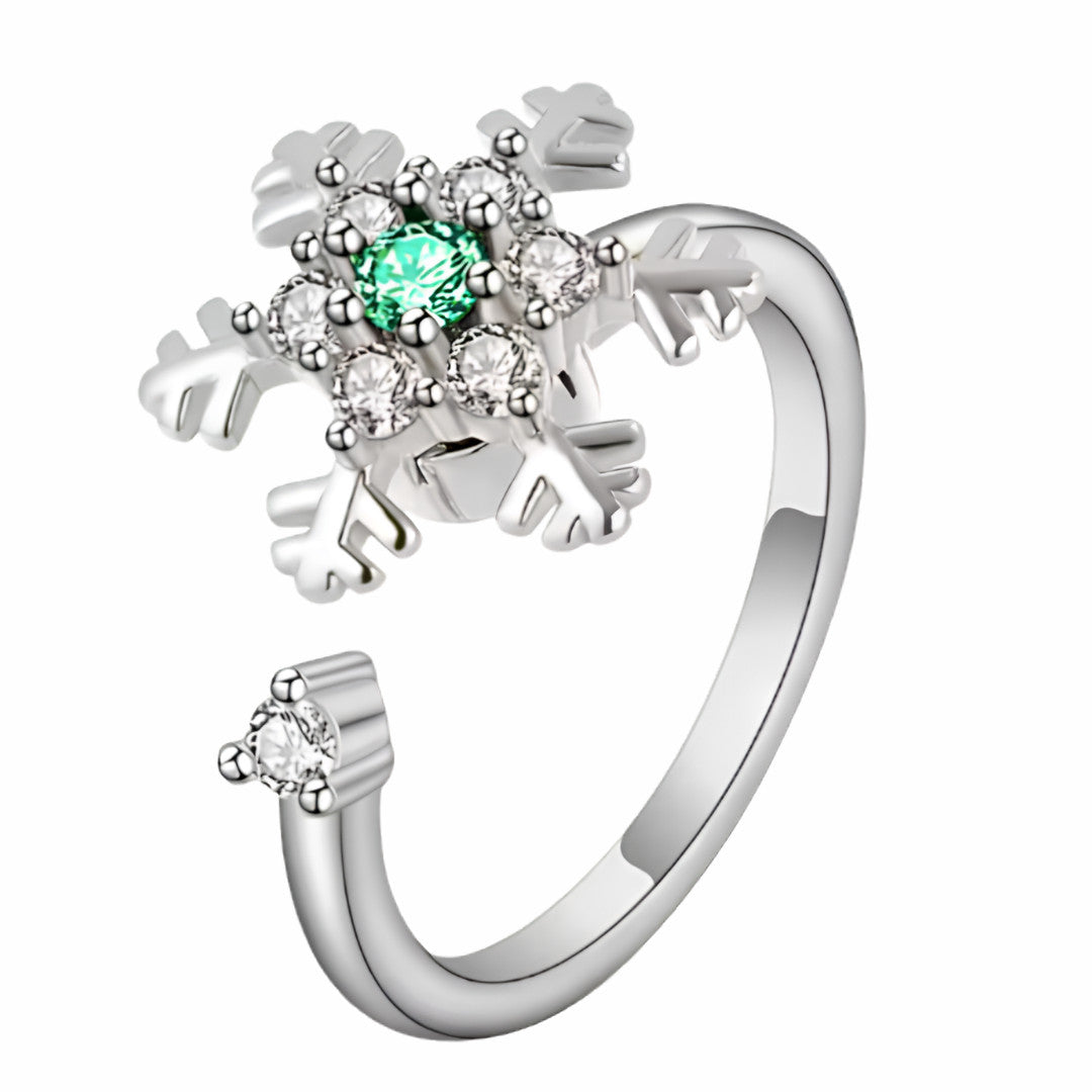 Adjustable Open Band Spinning Rotating Fidget Ring For Anxiety Silver Tone 1556