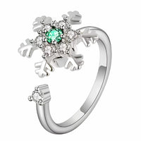 Adjustable Open Band Spinning Rotating Fidget Ring For Anxiety Silver Tone 1556
