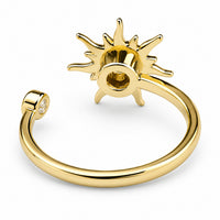 Rotating Spinner Ring Adjustable Fidget Anxiety Ring Sunburst Star Design 1536
