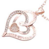 Heart Design Crystal Rhinestone Channel Zinc Alloy 18K Gold Plated Necklace B305