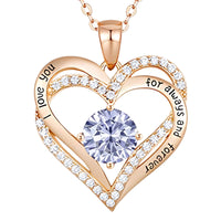 Rose Gold Plated Heart Pendant Necklace (14K Gold Plated Stainless Steel) B283