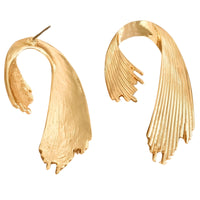 Elegant Gold-Plated Dangle Earrings for Women, Unique Irregular Stripe 553