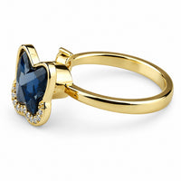 Gold Butterfly Ring Rotatable Adjustable Open Band Spinning Fidget Ring 1554