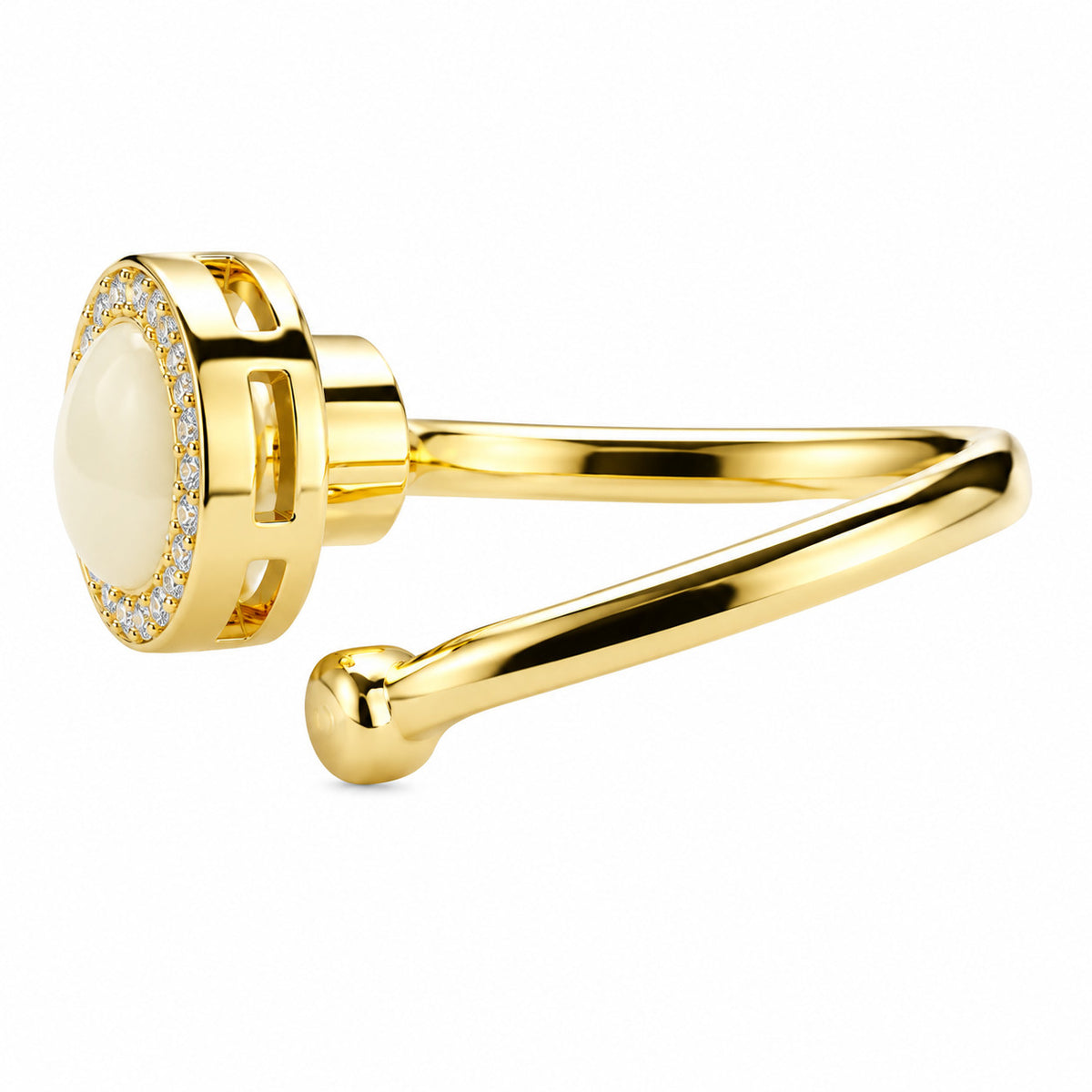 Rotatable Spinner Ring Adjustable Fidget Ring for Anxiety Gold Tone Open 1582