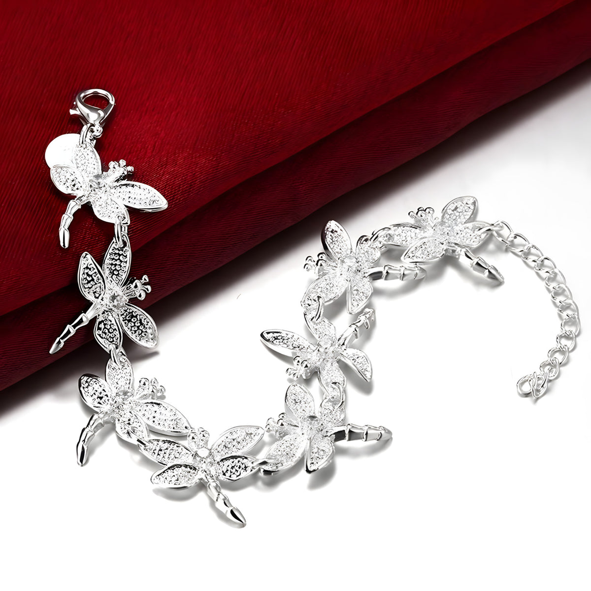 Luxury Style Dragonfly Link Bracelet for Women, 20 cm Adjustable Chain 1873
