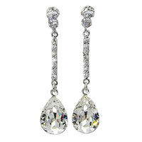 Luxury Women Long Hanging Earring with AAA Pear Cubic Zircon Simple Elegant 1858