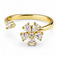 Anxiety Pear Cut Zircon Floral Engagement Wedding Party Statement Jewellery 1541