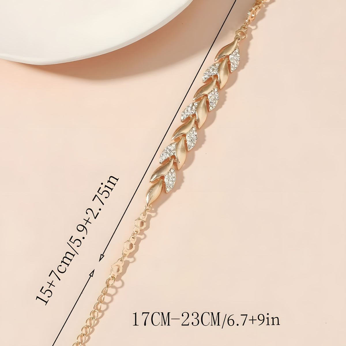 Gold Plated Leaf Bracelet for Women, Elegant Hip Hop Style Twisted Design 556