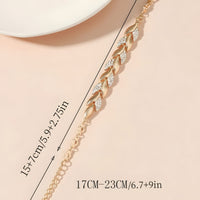 Gold Plated Leaf Bracelet for Women, Elegant Hip Hop Style Twisted Design 556