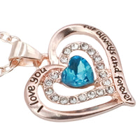 Women’s Heart Necklace Gold Plated Zinc Alloy Double-Layer Heart Pendant B292