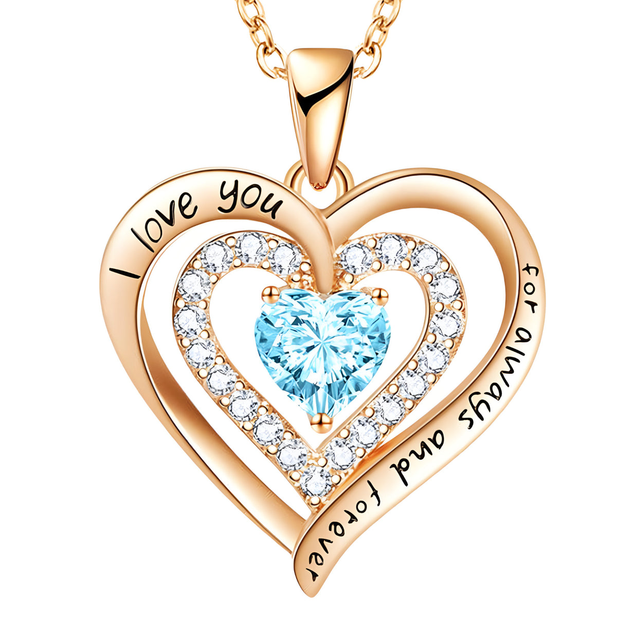 Gold Plated Zinc Alloy, Heart-Shaped Sparkling Cubic Zirconia Center Stone B301