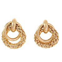 Gold Geometric Stud Earrings Women –Zinc Alloy Round Textured Circle Earring 763